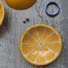 Lemon half, mini trinket dish,  Fruit themed lemon ring dish 