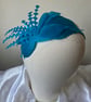 Bue Bird - Cyan Blue Feather Headband Fascinator - Special Occasion - Image 2