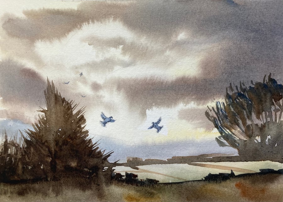 Original design for a Christmas card (original watercolour illustration) 