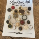23 Mixed Colour and Gold Vintage Buttons