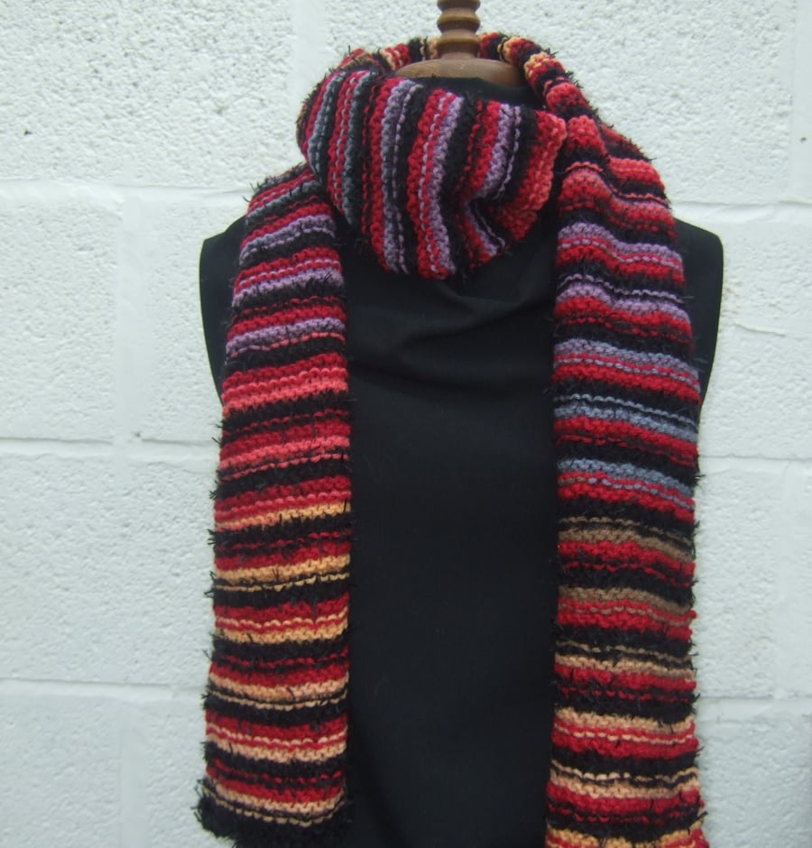 Multi Coloured Stripy Scarf