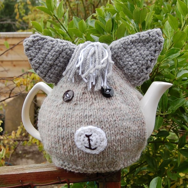   knitted tea cosy, Alpaca face Tea cosy - to fit a large standard size teapot