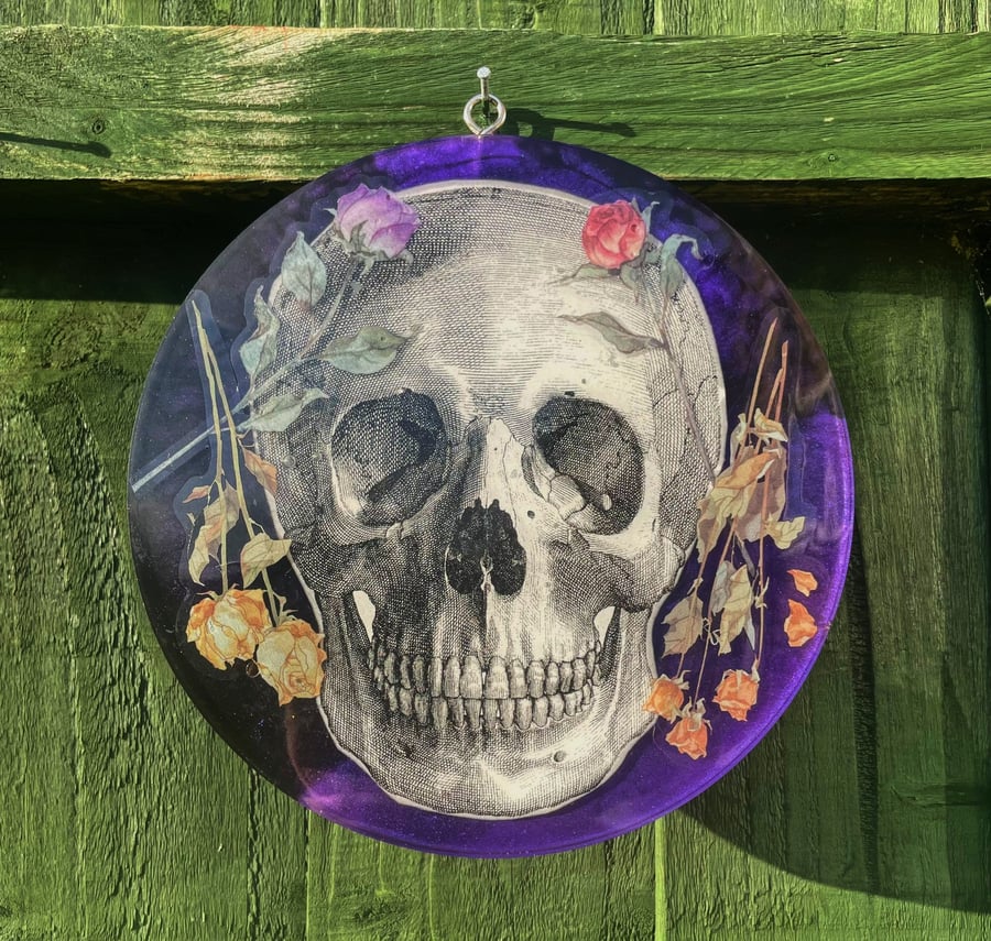 Gothic Skull Resin Wall Hanging 