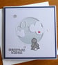 Christmas Card - Rabbit With Clouds - Icy Blue - Christmas Wishes