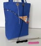 Knitting project bags blue floral