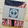 "A prickly pair" - Hedgehogs and snails screen print in orange and black inks