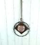 Hanging Decoration, Copper and Irridescent Pink & Blue Dichroic Glass - Image 5