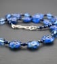 blue lampwork glass beaded necklace - Image 5