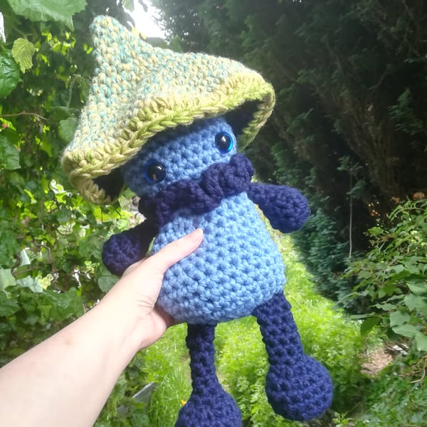 Amigurumi Crochet Mushroom Sprite "Blueberry Patch" 