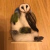 Owl needle felted winter decoration 