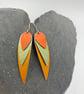3 colour anodised aluminium parrot wing earrings 