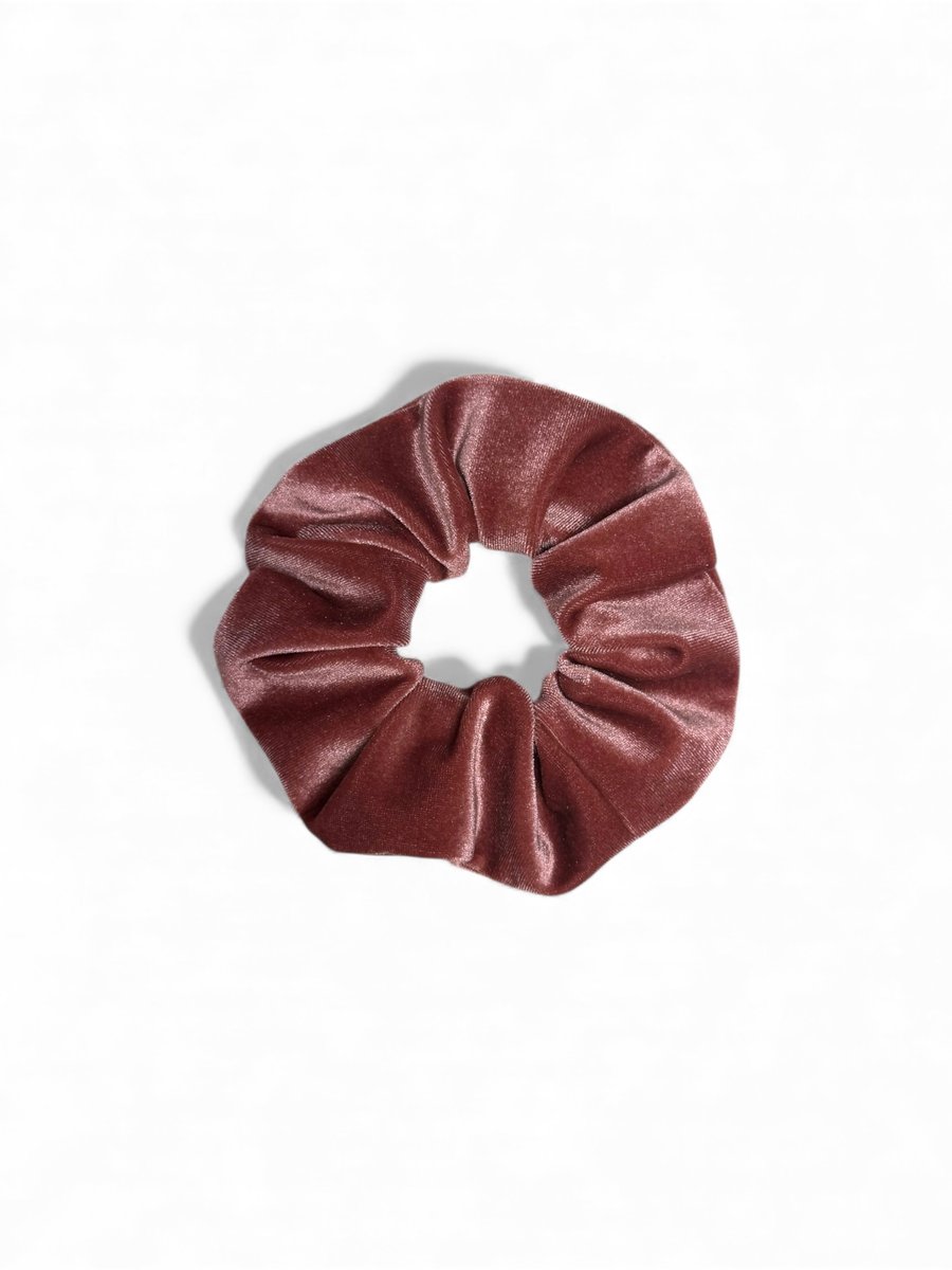 Rose Pink Velvet Scrunchie - Large