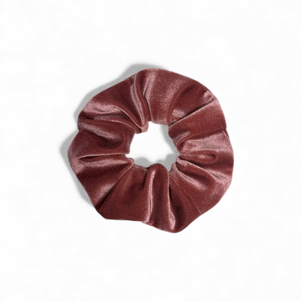 Rose Pink Velvet Scrunchie - Large