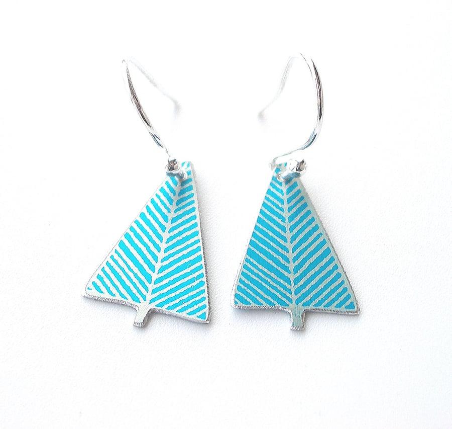 Christmas tree earrings in turquoise 