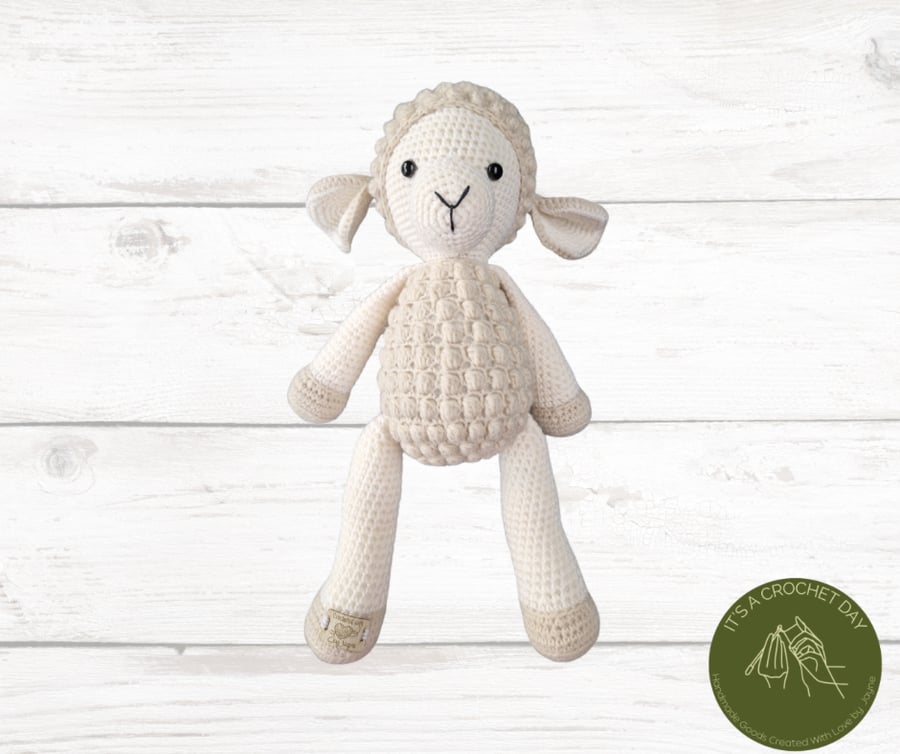 A Cute, Handmade Crocheted Lamb Custom Made