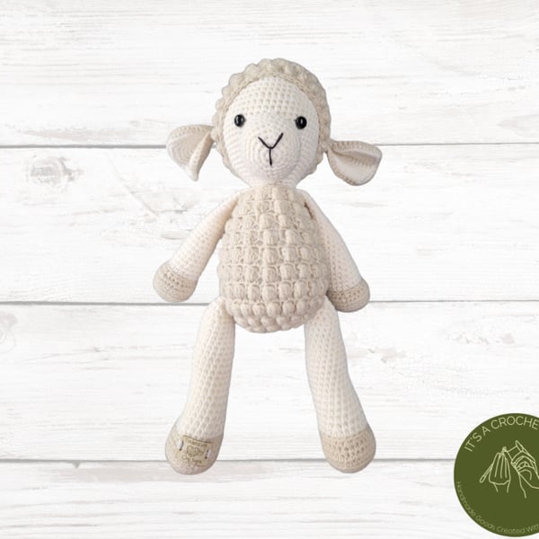 A Cute, Handmade Crocheted Lamb Custom Made