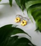 Yellow Sunrise Flower Hoop Earrings - Image 5
