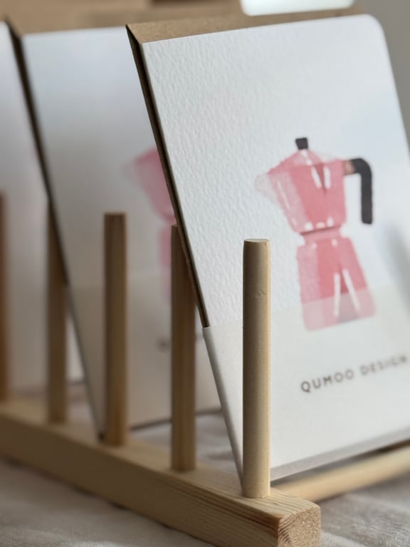 Coffee Moka Pot blank greetings card (QM241)