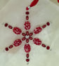 Red and White Millefiori Snowflake - Image 1