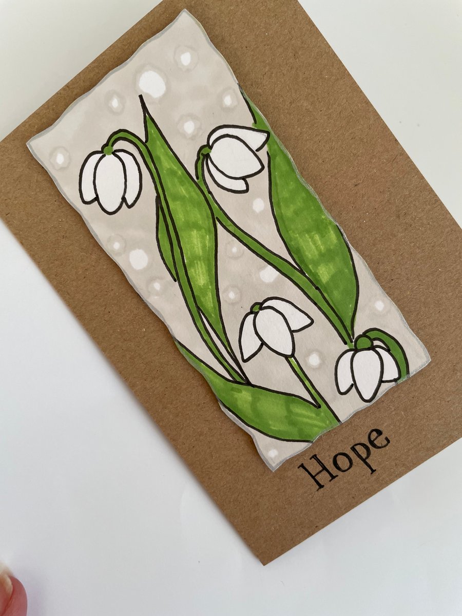 Hope. Snowdrop card for any occasion 