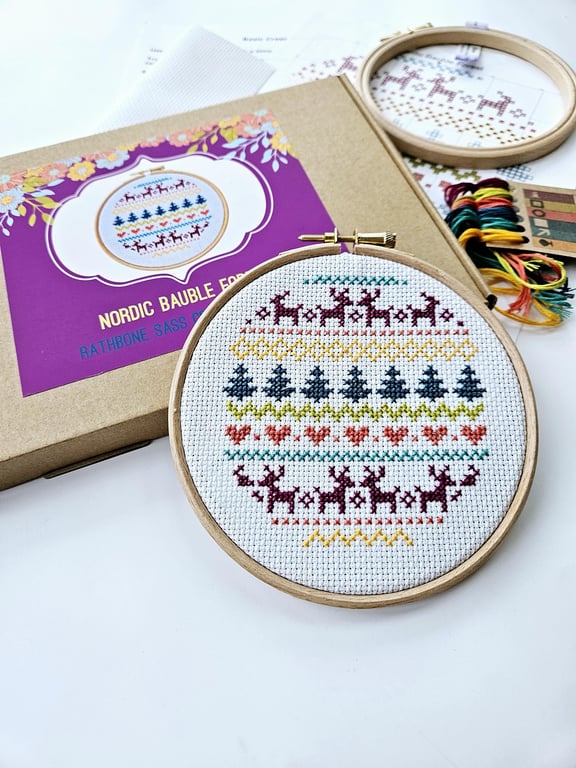 Nordic Bauble Forest Cross Stitch Kit