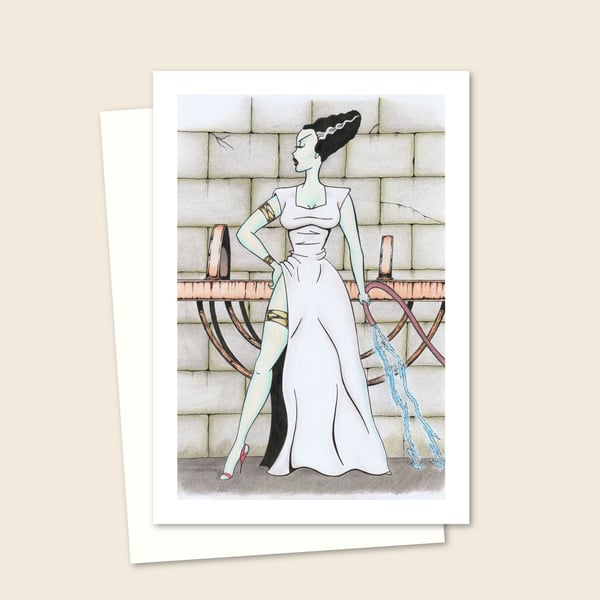 Gothic Cartoon Horror Greeting Card: Halloween Card - Blank Inside (501)