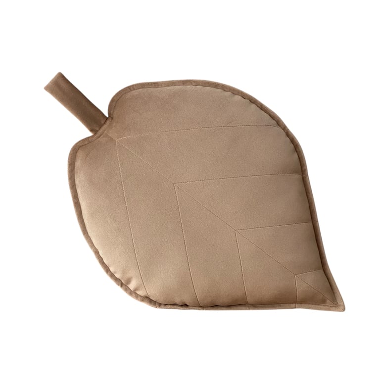Autumn Velvet Biscuit Beige Leaf Shaped Cushion Plant Fall Decorative Pillow