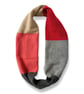 Colourblock Infinity Scarf - Red Orange Grey - Image 1