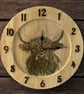 Rustic Handmade Highland Cow Clock – Up-Cycled Wooden Platter