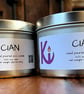 Cian scented soy candle in a silver tin