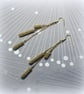 Long dangle gold plated earrings, Handmade bead-woven jewellery  - Image 3