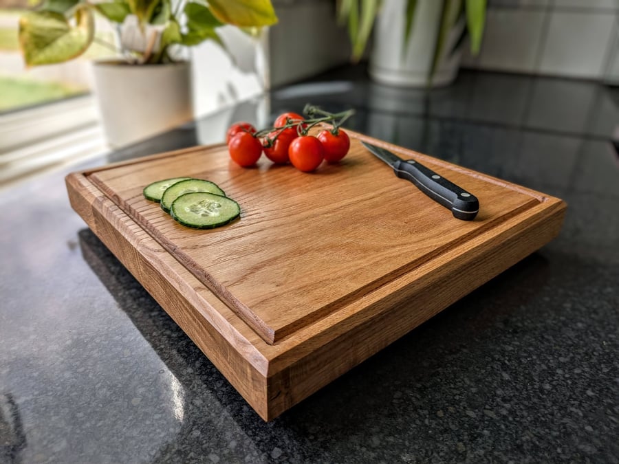 Handmade English Oak Chopping Board with Juice Groove