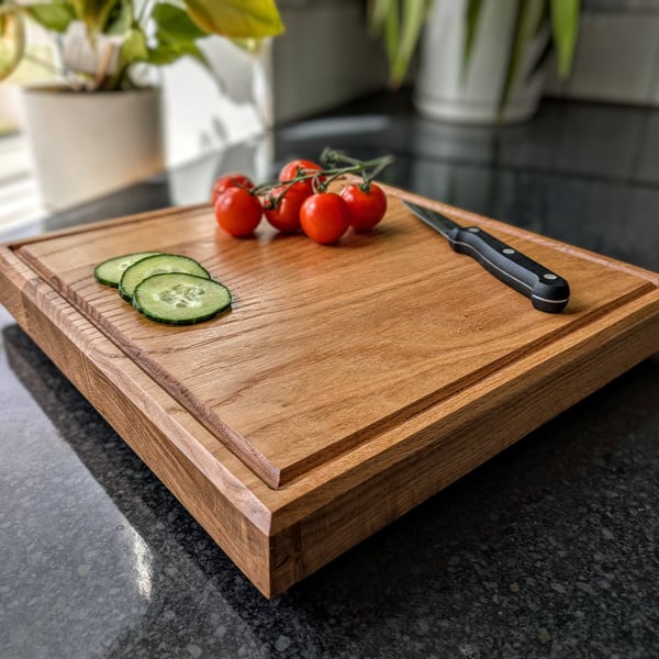 Handmade English Oak Chopping Board with Juice Groove