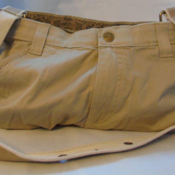 Khaki Jeans Bag Military Style Shoulder Bag