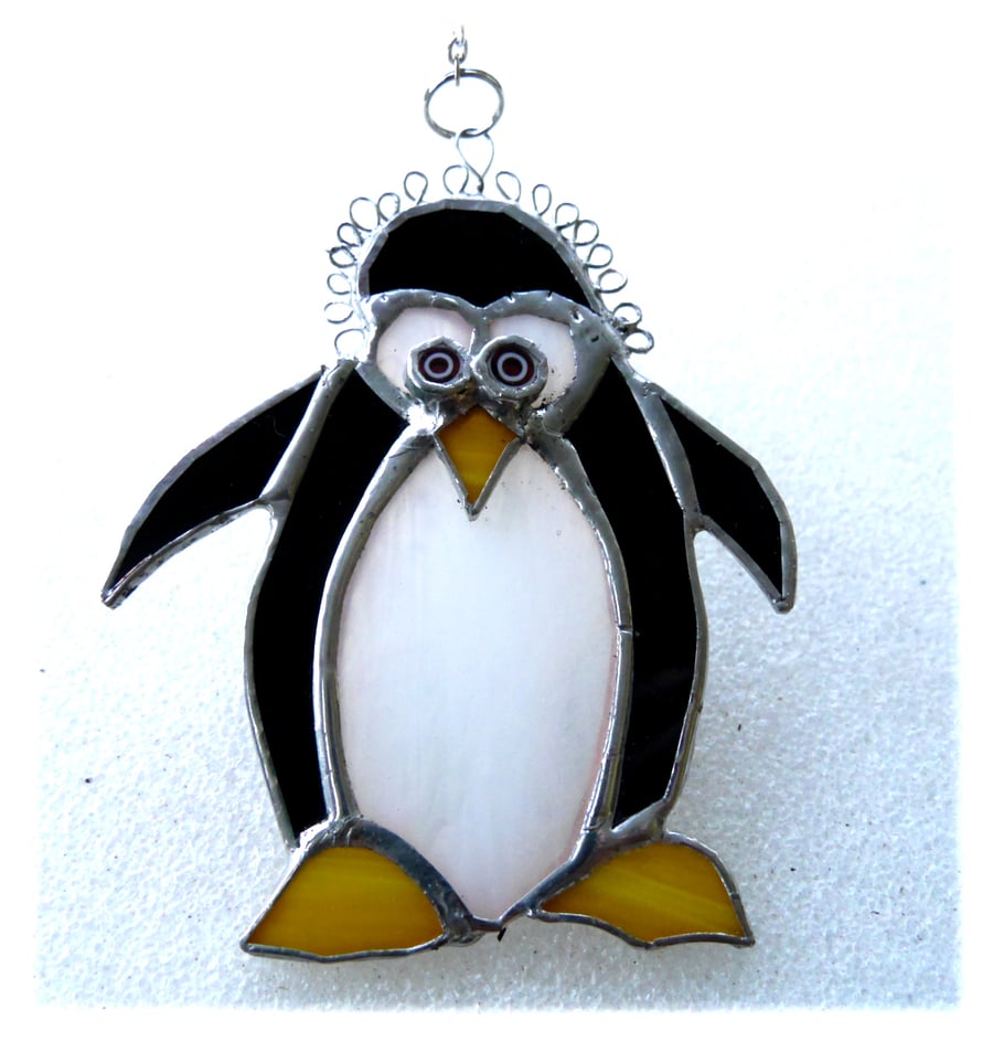 Penguin Suncatcher Stained Glass King the Penguin