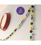 Felt circle confetti garland handmade from wool blend felt - Image 1