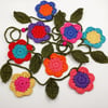 Happy Flower Crochet Garland