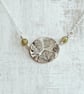 Botanical silver pendant with leaf design. - Image 1