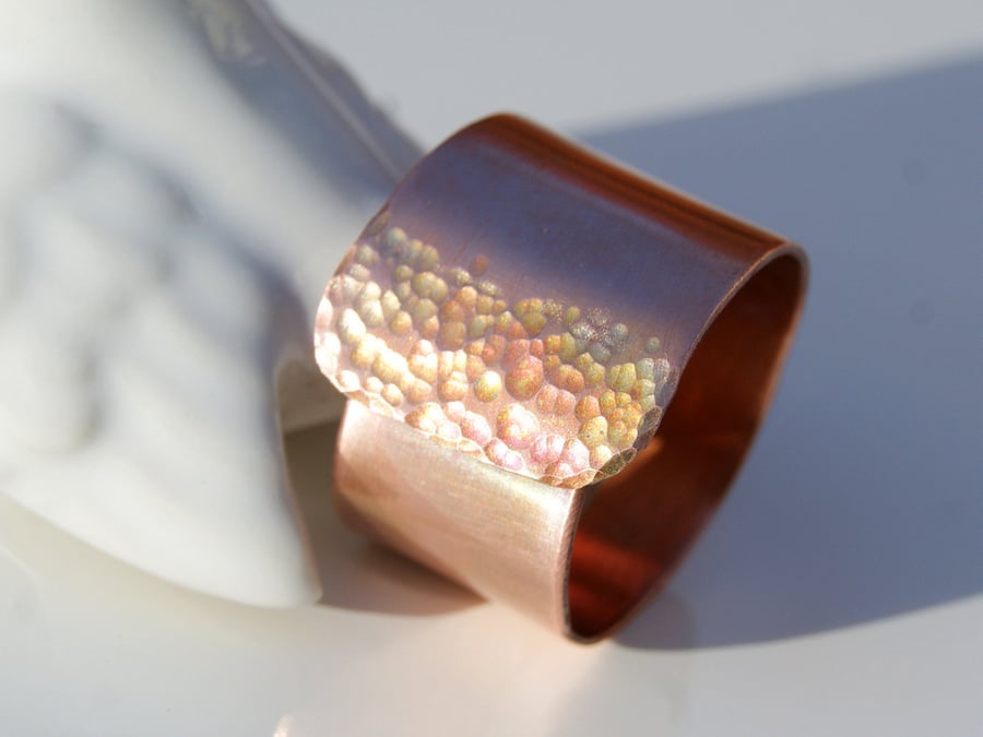 Adjustable copper ring, Copper jewellery, Boho ring, Hammered copper ring