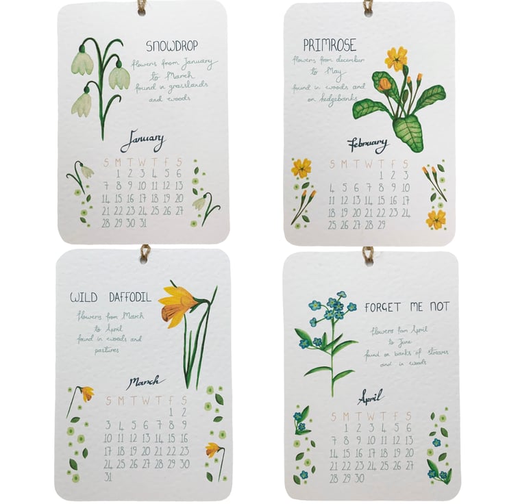 British wildflowers 2024 calendar Folksy
