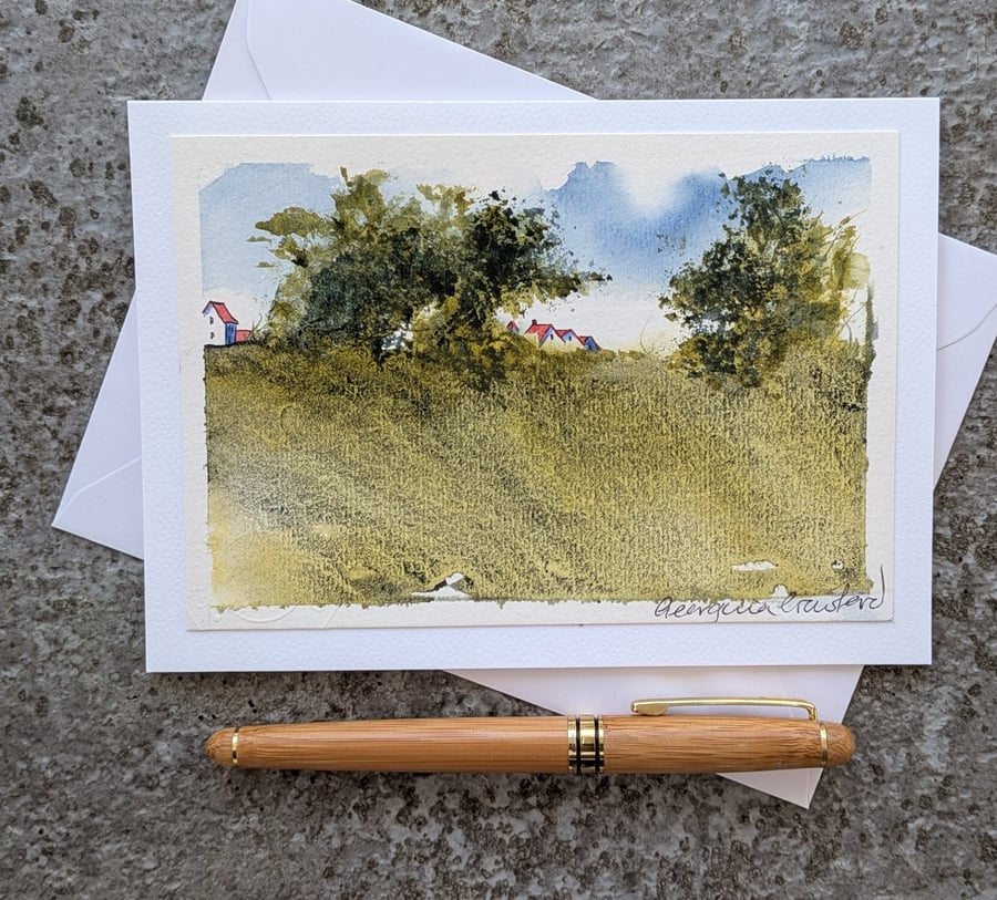 Field's Edge. Blank Card. Original Art 260194