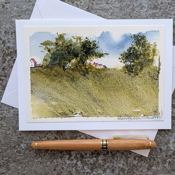 Field's Edge. Blank Card. Original Art 260194