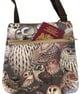 Crossbody travel bag perfect for passports and travel documents - Owls 