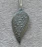 Pretty, pure silver, paisley style necklace.  - Image 3