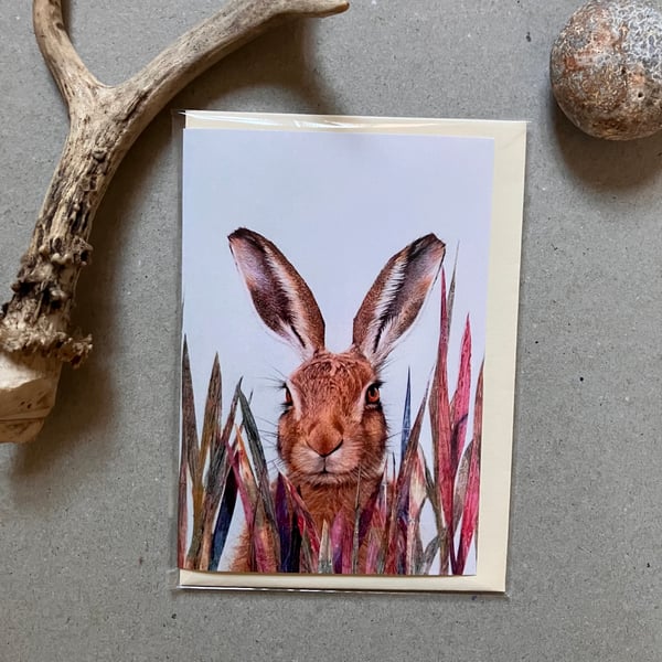 "Hattie hare" Blank Greeting Card