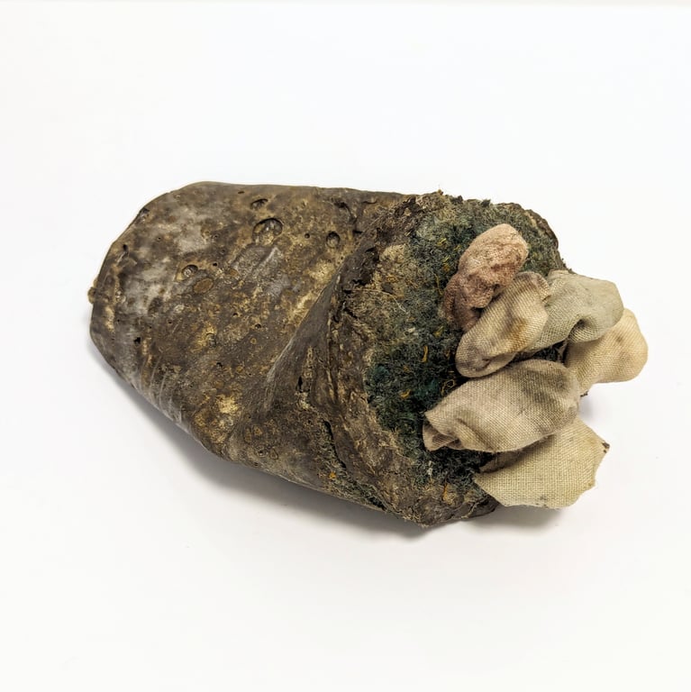 Woodland Walks - Fallen Cup sculpture from recycled materials  