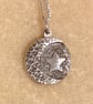 Moon and star, pure silver necklace.  - Image 1