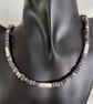 Ruby in apatite and handmade silver bead necklace, adjustable length  - Image 4