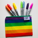 Rainbow pouch (small): rainbow makeup bag; rainbow pencil case