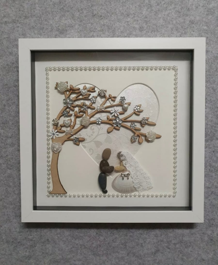 Pebble Art Wedding Picture